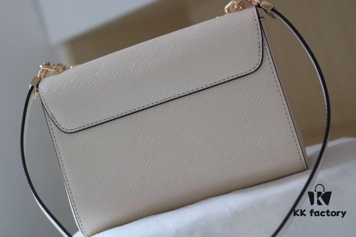 69307f856e68136f4d9a75f6 Latest TWIST Collection Top Quality Original Version Model No. 50369/59402/59403/59627/59405 The New Medium Twist Bag Features Dual Chains Embedded with Handcrafted Enamel Monogram Flowers, Exuding Elegance as Both Decoration and Additional Carrying Options, While the LV Twist Lock Preserves Classic Design Elements