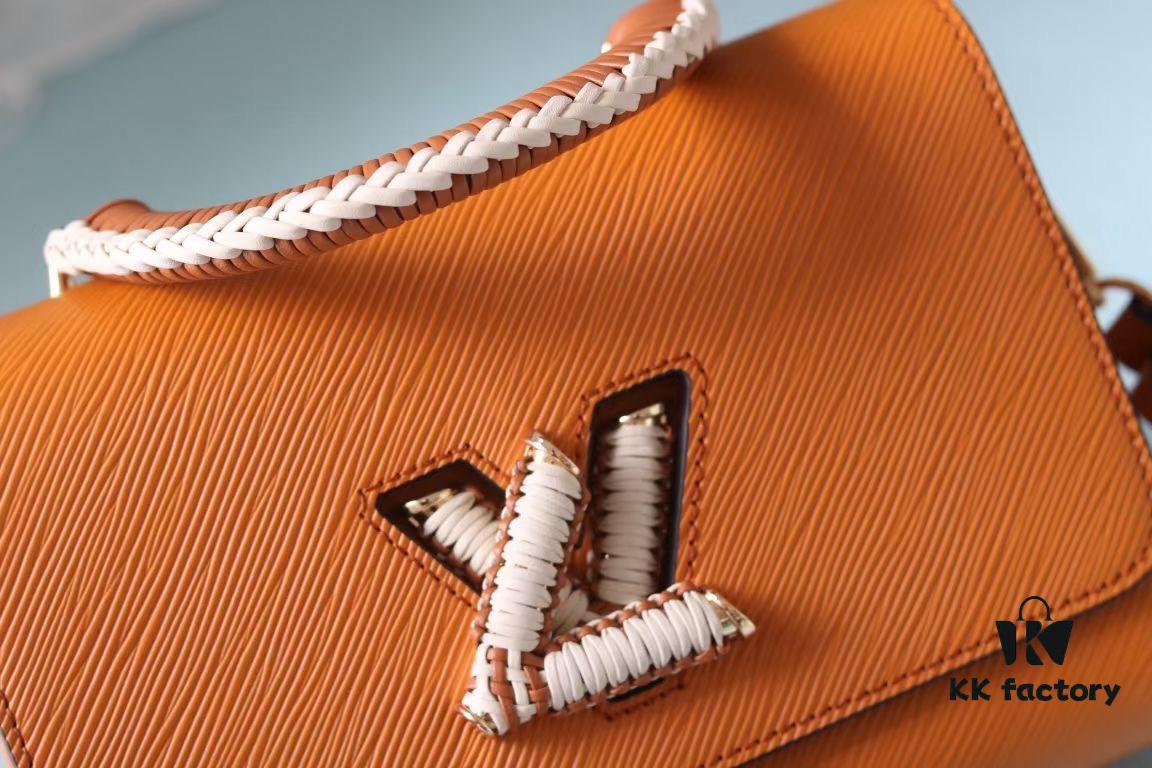69307fa36e68136f4d9a7644 Top Quality Original Design! Welcome to Compare Prices! Model No.: 50392/22229/22236. This LV Twist Medium Bag is crafted from Epi grained leather, accented with woven leather wrapping the iconic LV Twist lock and top handle, adding a touch of elegance to its bold silhouette. The detachable and adjustable shoulder strap allows versatile carrying options—wear it short on the shoulder, long across the body, or crossbody.