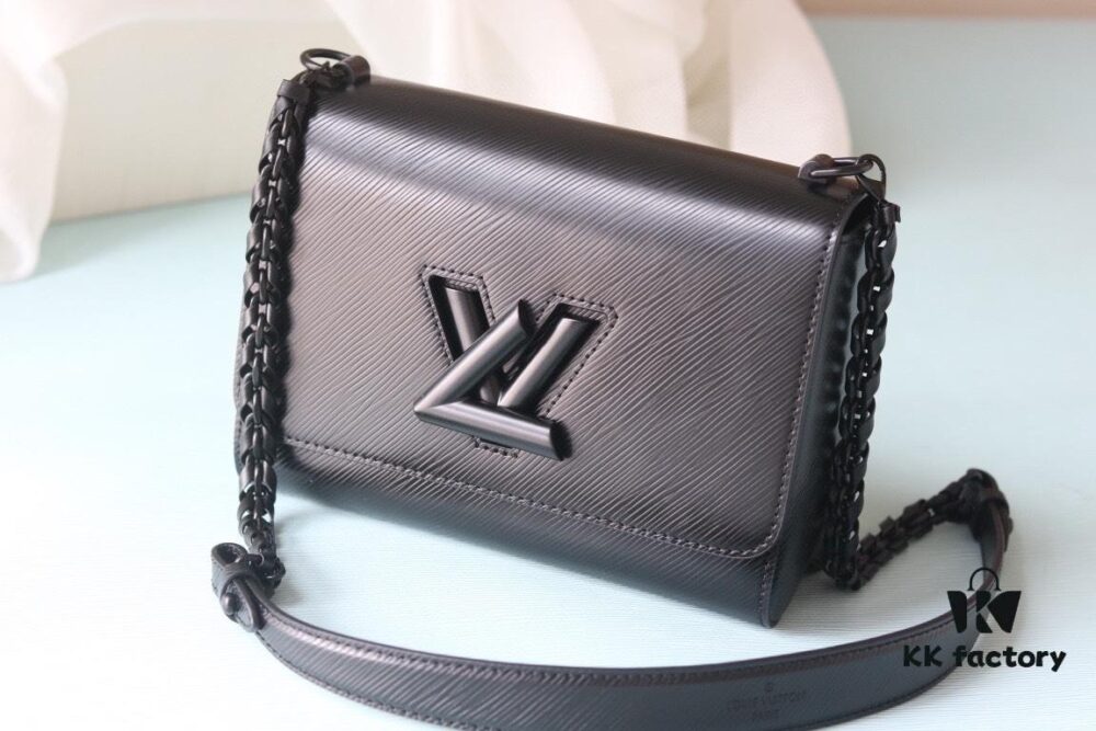 2024 New Black Warrior LV Twist Medium Bag - Upgraded Epi Grain Leather with Twist Lock Design