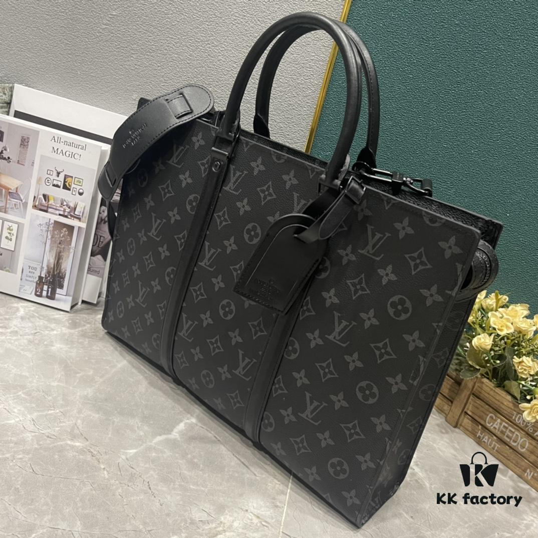 69307fc46e68136f4d9a7698 Upgraded Version M45265 Black Floral, Aged Floral, Black Checkered SAC PLAT HORIZONTAL ZIPPÉ Briefcase