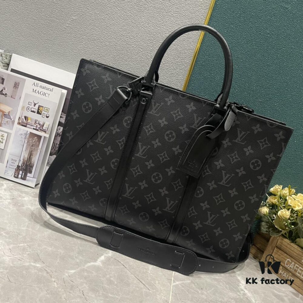 69307fc46e68136f4d9a7699 Upgraded Version M45265 Black Floral, Aged Floral, Black Checkered SAC PLAT HORIZONTAL ZIPPÉ Briefcase
