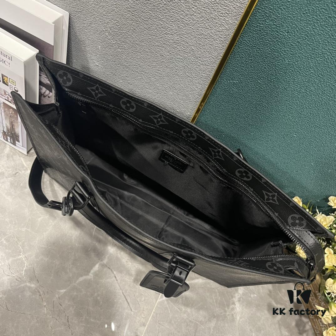 69307fc76e68136f4d9a769e Upgraded Version M45265 Black Floral, Aged Floral, Black Checkered SAC PLAT HORIZONTAL ZIPPÉ Briefcase