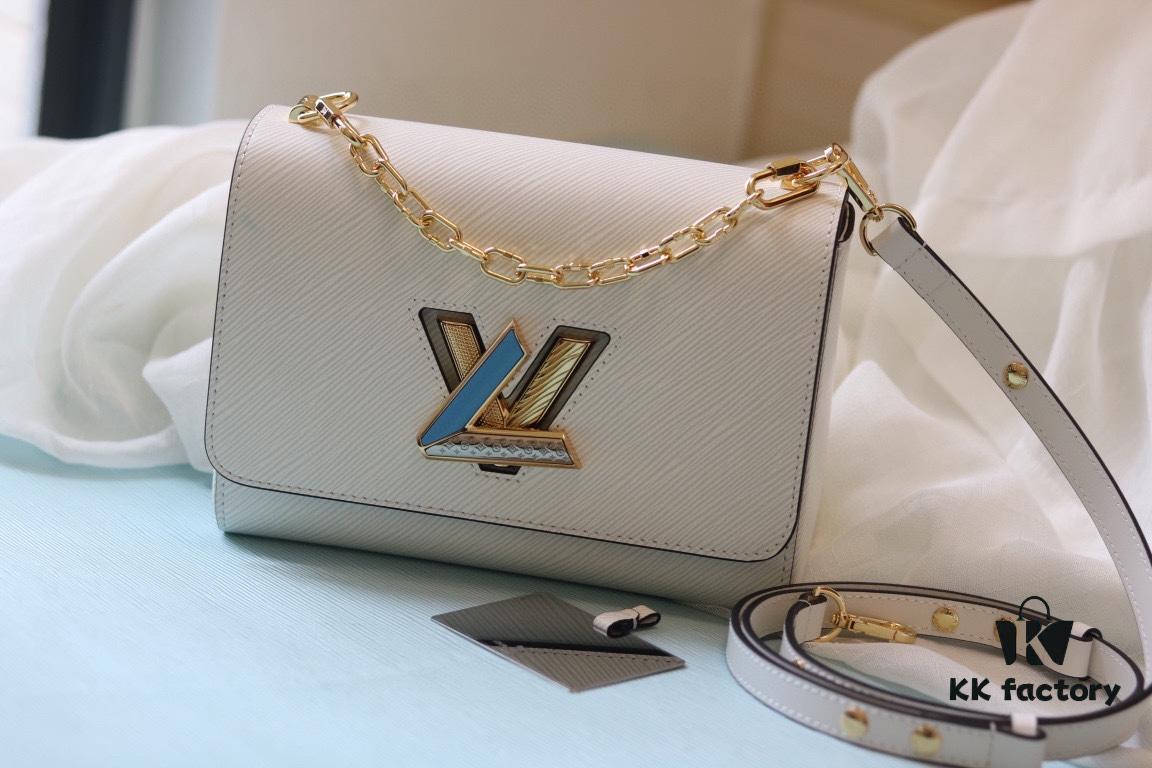 693080556e68136f4d9a77fe LV 2023 Twist Collection Latest Medium Handbag in Epi Leather with Rhinestones and Enamel