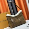 693080ba6e68136f4d9a78e2 M11843 M46203 (Suede Leather with Digital Perforation Technique, Aligned Pattern) CarryAll Small Bag