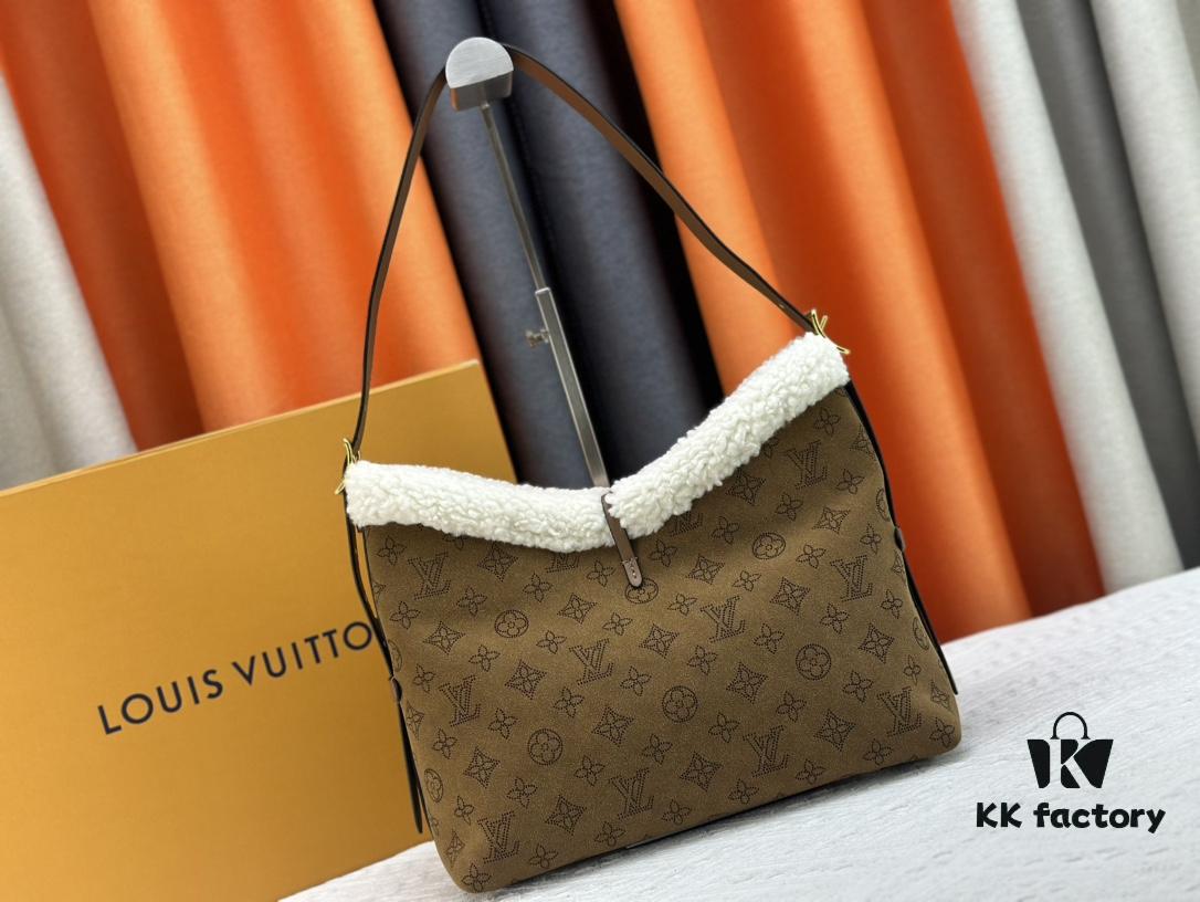 693080bd6e68136f4d9a78e7 M11843 M46203 (Suede Leather with Digital Perforation Technique, Aligned Pattern) CarryAll Small Bag