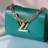 693081c56e68136f4d9a7ae7 Latest TWIST Collection Top Quality Original Version Model No. 50369/59402/59403/59627/59405 The New Medium Twist Bag Features Hand-Engraved Dual-Tone Chain with Enamel Monogram Flowers