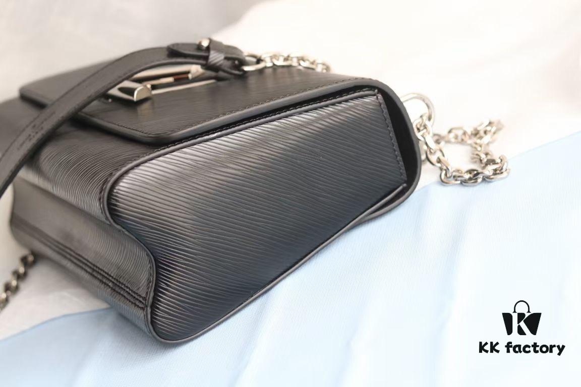 693081d76e68136f4d9a7b18 Top Quality Original LV Latest and Hottest Twist Denim Medium Size Handbag, Compact Design with Curved Base, Adjustable Chain for Crossbody or Shoulder Wear