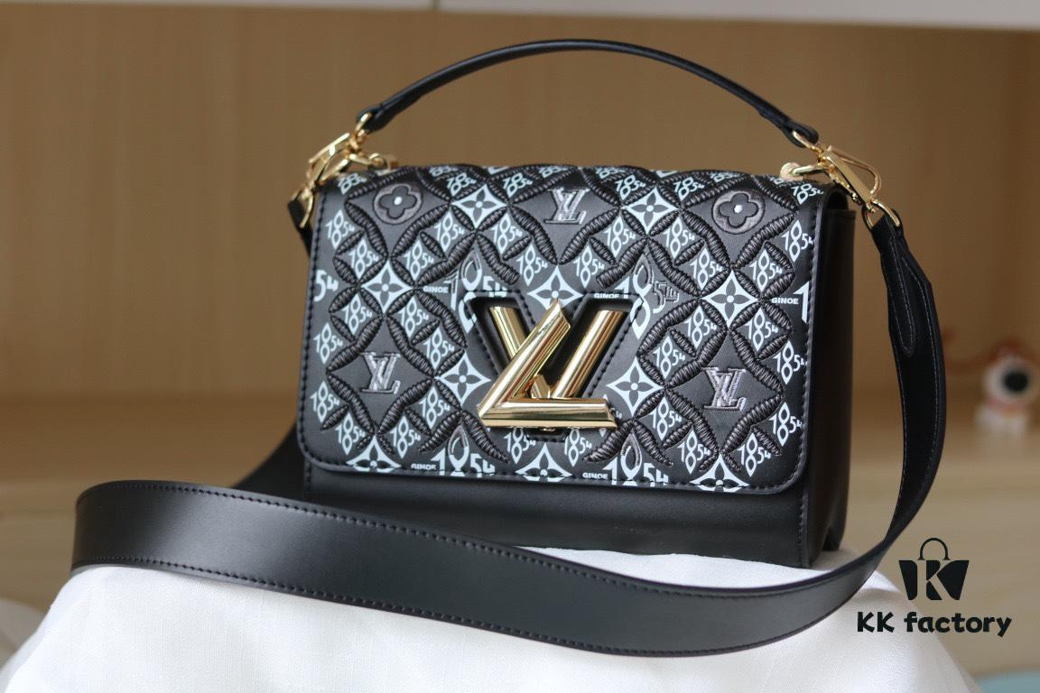 693081e46e68136f4d9a7b3c New Arrival / Top Quality Original Design - Model 50358 - LV Twist Medium Handbag in Soft Calfskin with Since 1854 Embroidered Motif