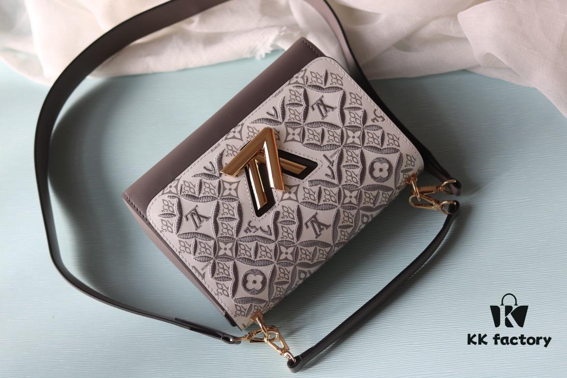693081e86e68136f4d9a7b45 New Arrival / Top Quality Original Design - Model No. 50358 - LV Twist Medium Handbag in Embroidered Calfskin with Since 1854 Motif