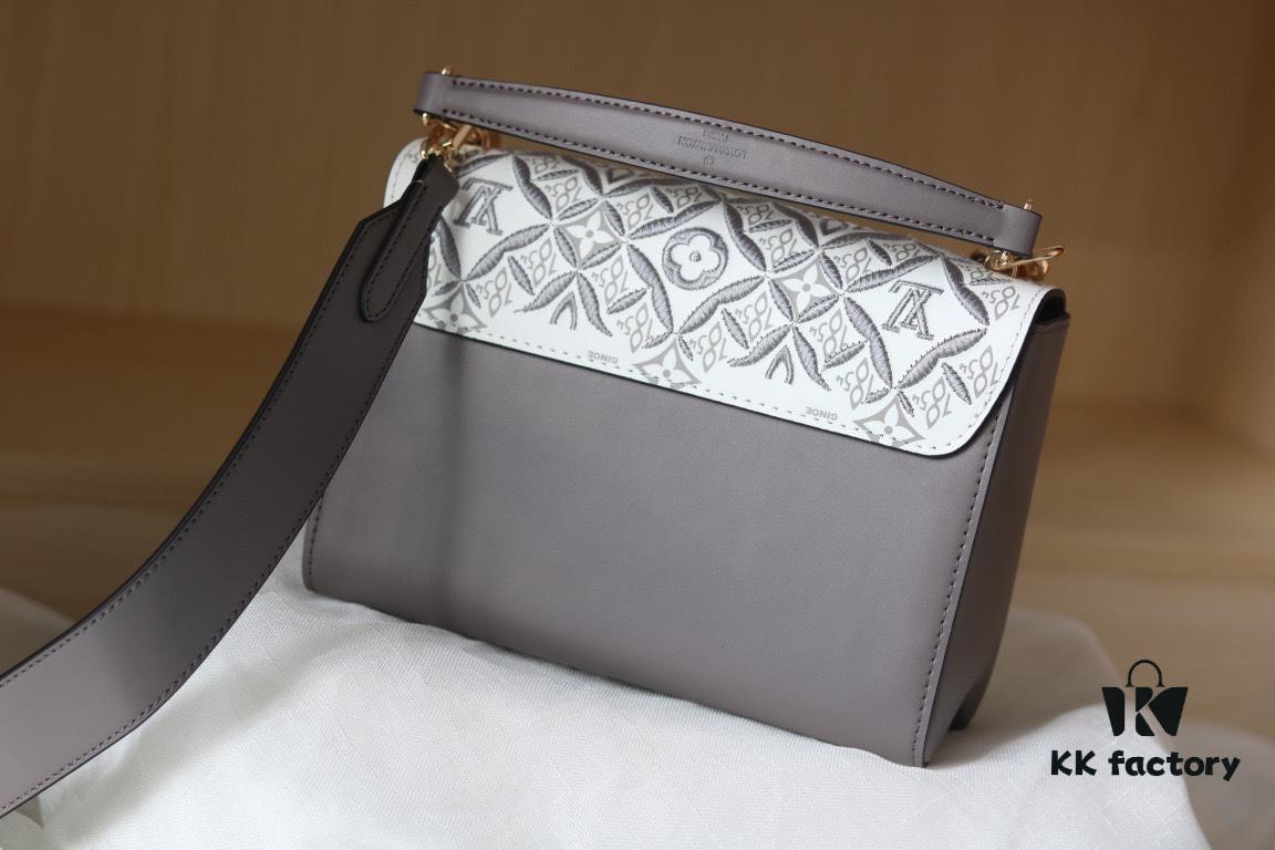 693081e96e68136f4d9a7b49 New Arrival / Top Quality Original Design - Model No. 50358 - LV Twist Medium Handbag in Embroidered Calfskin with Since 1854 Motif