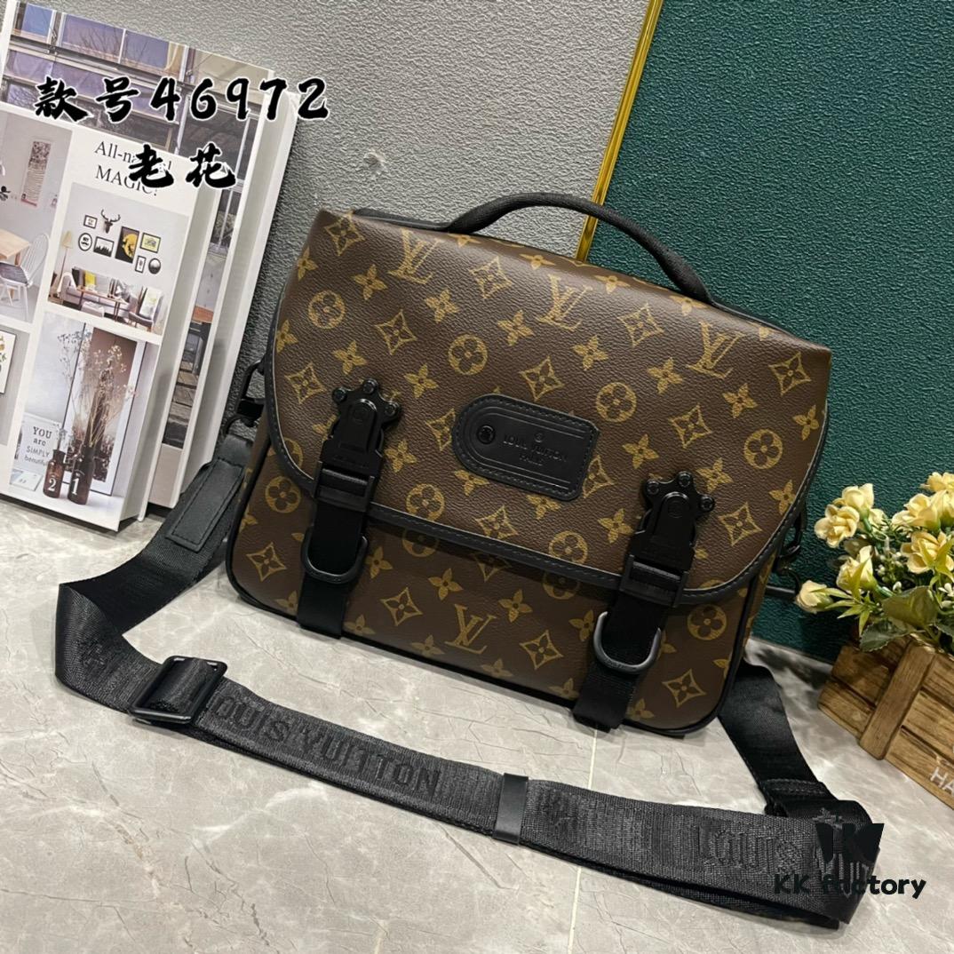 Upgraded M46972 Multicolore, Black Flower LV Trail Messenger Bag