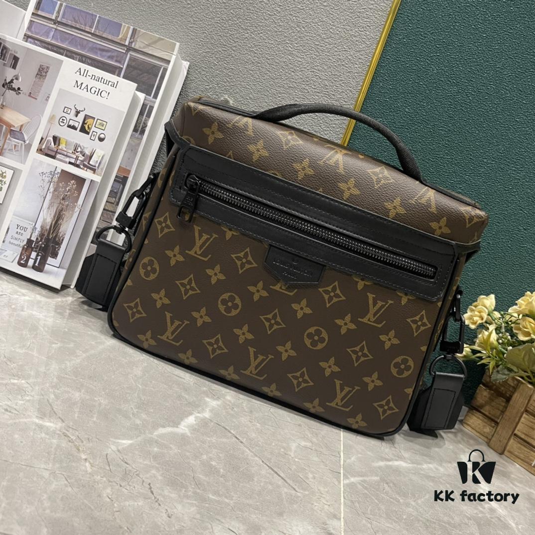 Upgraded M46972 Multicolore, Black Flower LV Trail Messenger Bag