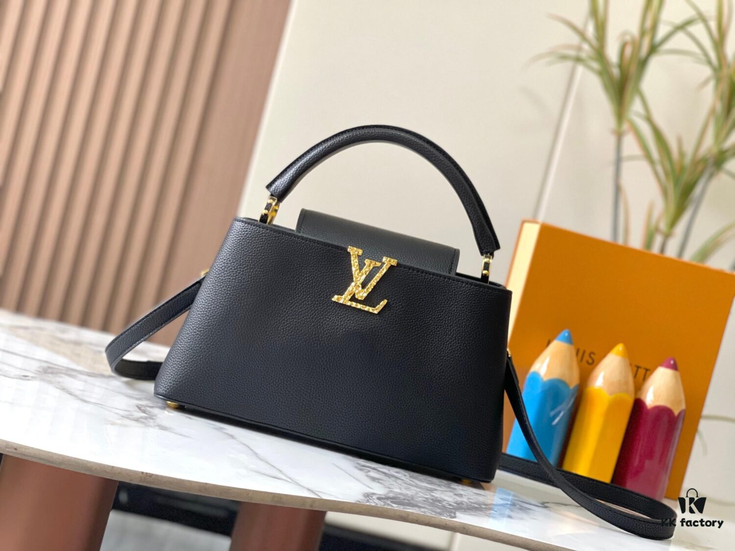 693082936e68136f4d9a7ca8 Upgraded M24664 Capucines East West Medium Handbag