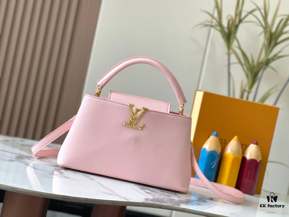 693082aa6e68136f4d9a7cca Upgraded M24664 Capucines East West Medium Handbag from the LV Crush Collection