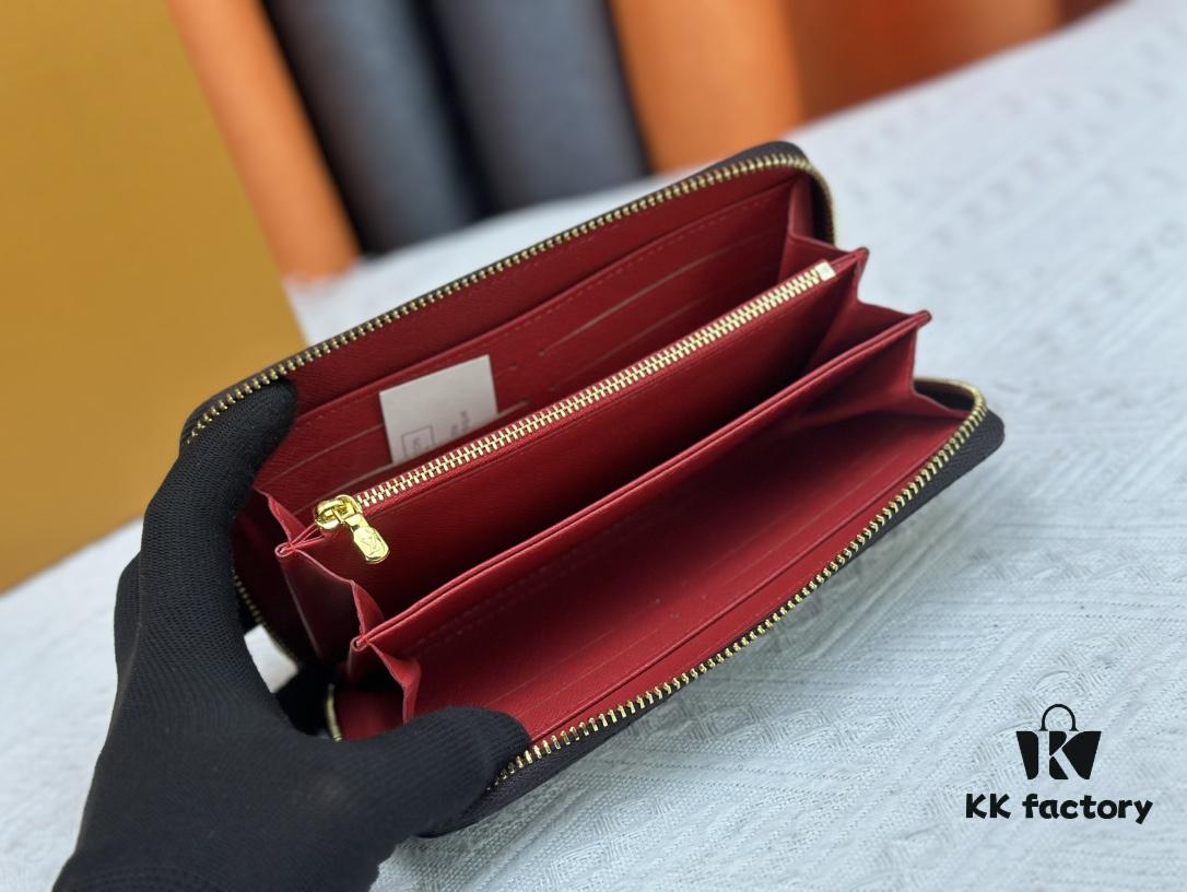 693082e96e68136f4d9a7d46 Wallet M60017 Red Dot (80828) Zippy Zipper Wallet - Printed Canvas Edition with Large LV Letters and Monogram Flowers