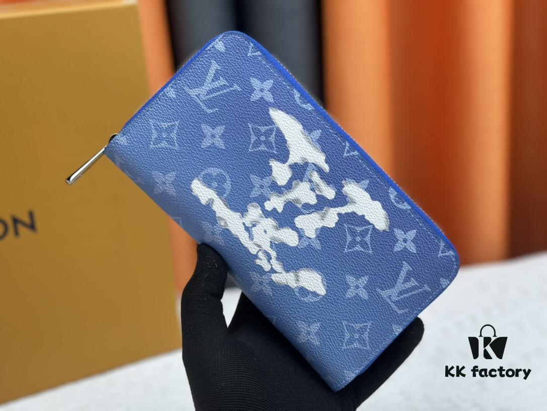 693082fb6e68136f4d9a7d6e Wallet M60017 (80828) Zippy Zipper Wallet, Printed Canvas Version with Large LV Letters and Monogram Flowers