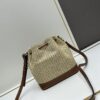 693083436e68136f4d9a7de5 New Large Batch LV NOE PURSE Bucket Handbag in Raffia with Leather Trim 'Mini Dumpling'