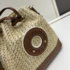 693083436e68136f4d9a7de6 New Large Batch LV NOE PURSE Bucket Handbag in Raffia with Leather Trim 'Mini Dumpling'