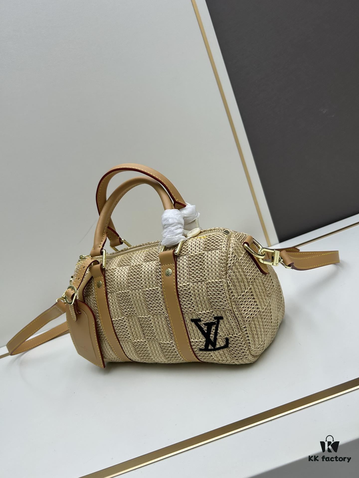 6930834c6e68136f4d9a7df3 New Arrival LV Straw Keepall Pillow Bag
