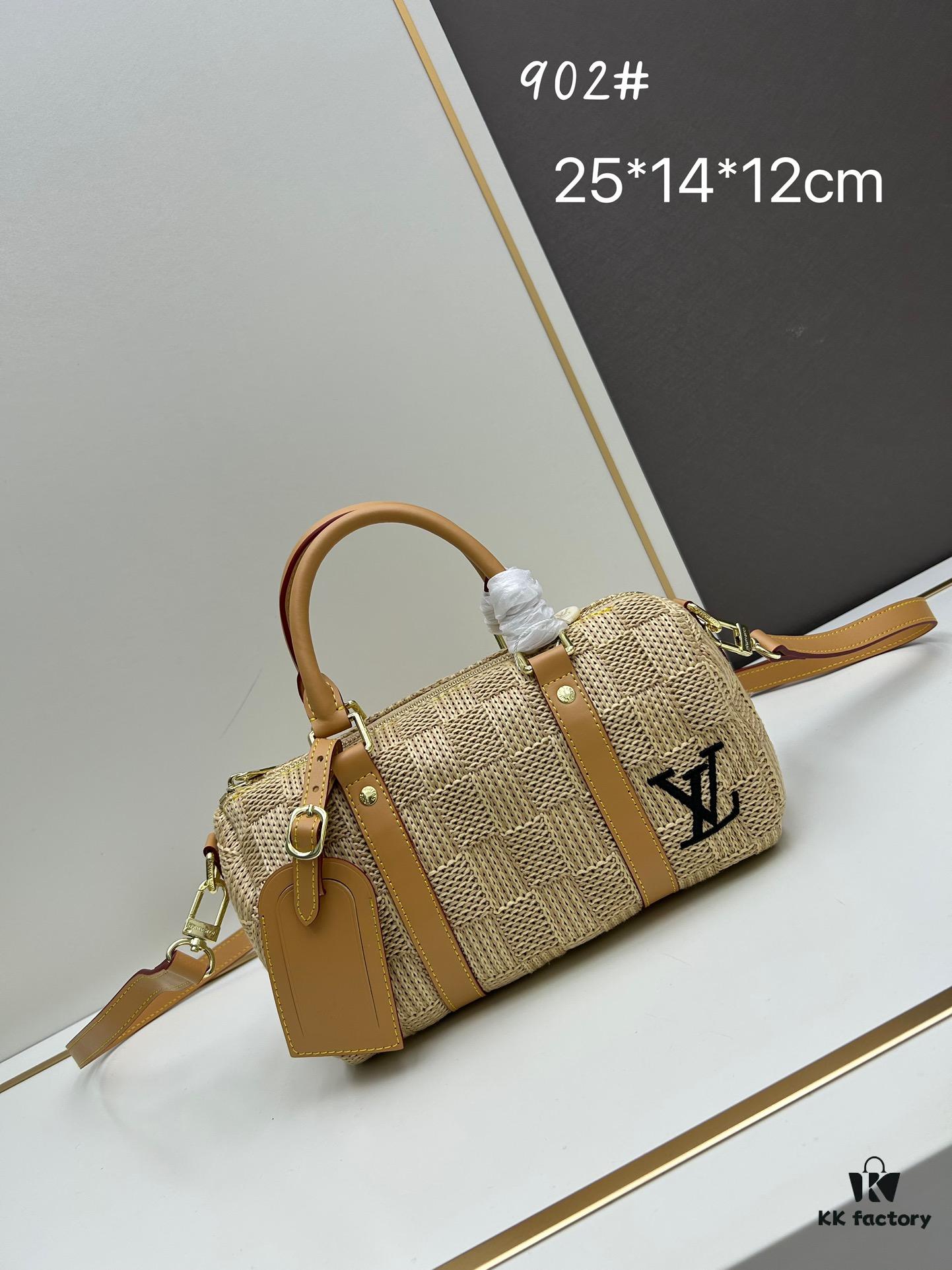 6930834c6e68136f4d9a7df4 New Arrival LV Straw Keepall Pillow Bag