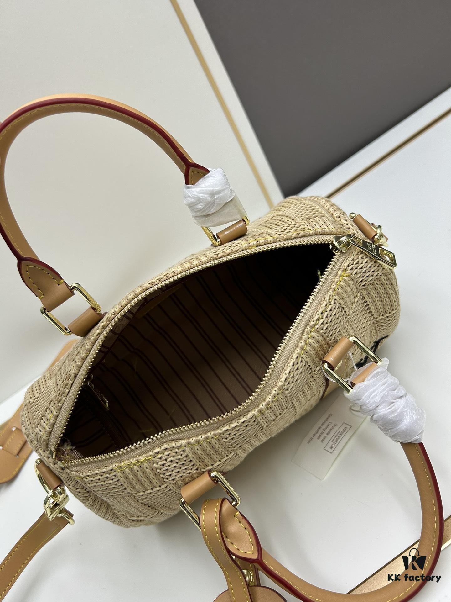 6930834f6e68136f4d9a7df9 New Arrival LV Straw Keepall Pillow Bag