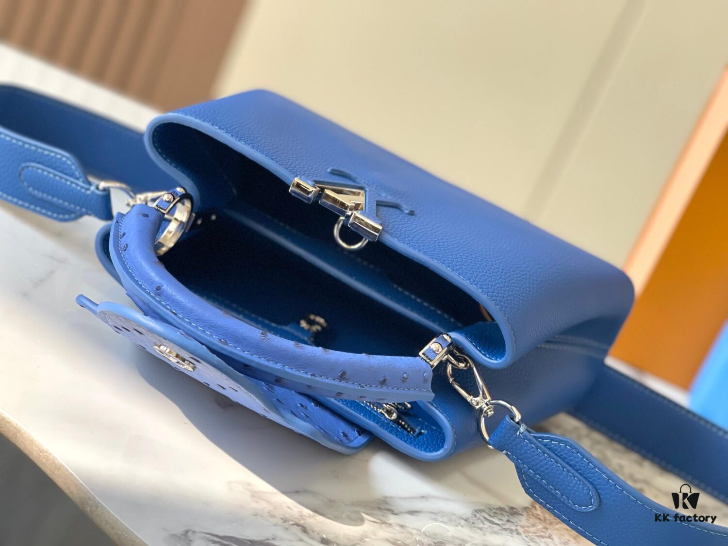 Upgraded M82905 Blue Ostrich