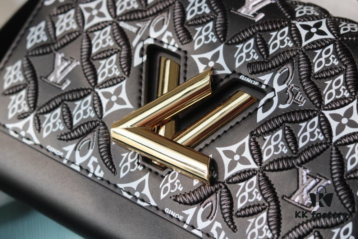 693083c76e68136f4d9a7ed9 New Arrival / Top Quality Original Version - Style No. 50358 - LV Twist Medium Handbag in Embroidered Calfskin with Since 1854 Motif