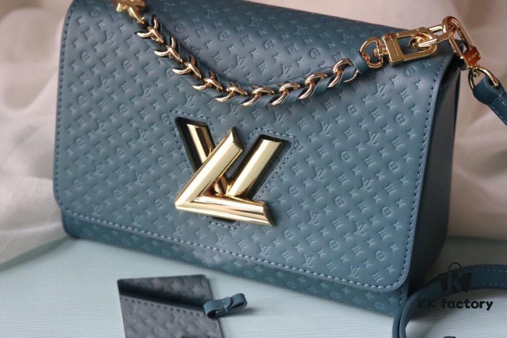 Authentic LV 2023 Twist Bag [Rose] Model 50388 - Made of Cowhide Leather with Mini Monogram Pattern and Colorful Silk-Screened LV Logo