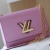 693084056e68136f4d9a7f79 Latest TWIST Collection Top Quality Original Version Model No. 50369/59402/59403/59627/59405 The new medium-sized Twist bag features a double chain with hand-enameled Monogram flowers, exuding soft elegance whether used as decoration or an extended carrying option. The LV Twist lock continues the brand's classic design elements.