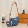 693084246e68136f4d9a7fc9 Upgraded Original M46856 M46828 Denim New Style Lv 2024 Latest Monogram Horn Adjustable Strap Pea Bag with Extra Pendant Mini Waist Pouch and Enlarged Design LV Monogram Coated Canvas Croissant Bag