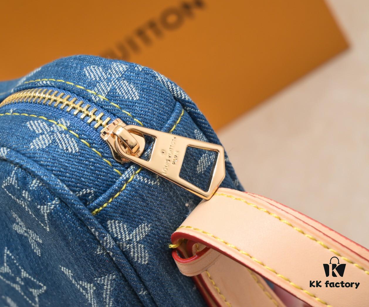 693084256e68136f4d9a7fcd Upgraded Original M46856 M46828 Denim New Style Lv 2024 Latest Monogram Horn Adjustable Strap Pea Bag with Extra Pendant Mini Waist Pouch and Enlarged Design LV Monogram Coated Canvas Croissant Bag