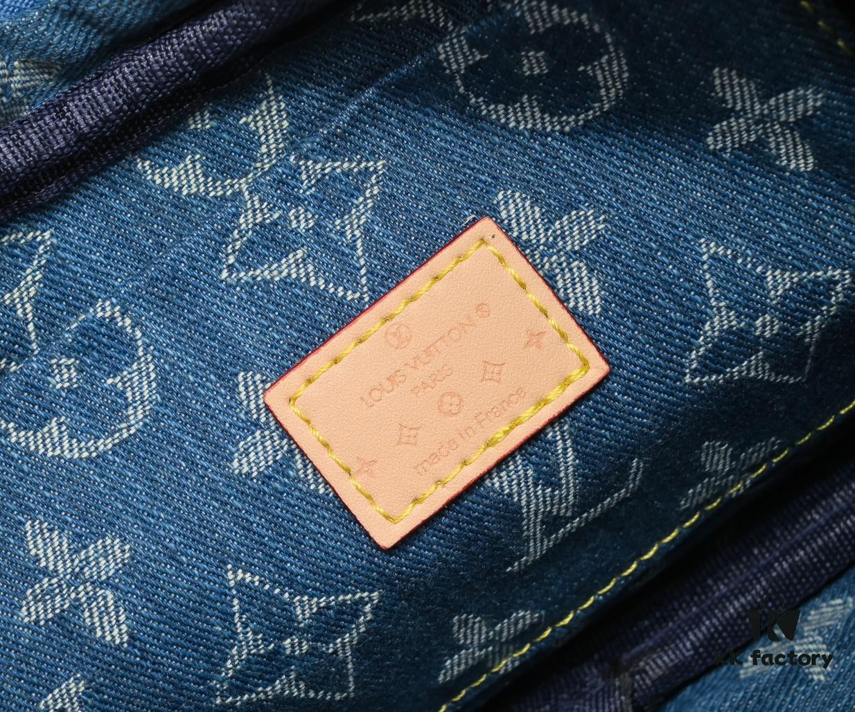 693084286e68136f4d9a7fd2 Upgraded Original M46856 M46828 Denim New Style Lv 2024 Latest Monogram Horn Adjustable Strap Pea Bag with Extra Pendant Mini Waist Pouch and Enlarged Design LV Monogram Coated Canvas Croissant Bag