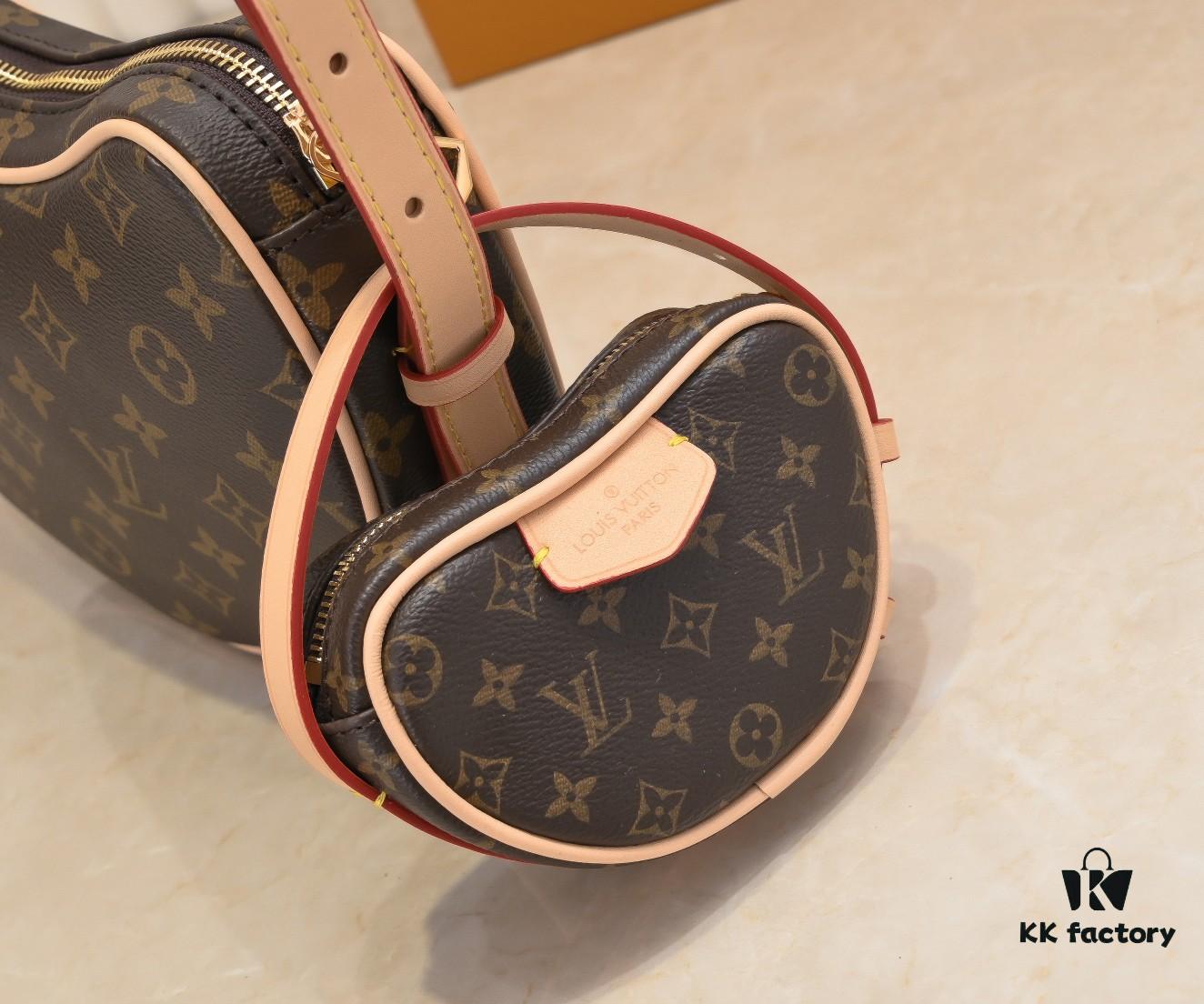 693084296e68136f4d9a7fd3 Upgraded Original M46856 M46828 Vintage New Lv 2024 Latest Monogram Horn Adjustable Strap Pea Bag with Pendant Mini Pouch Kidney Bag and Enlarged Design LV Monogram Croissant Bag Pea Bag