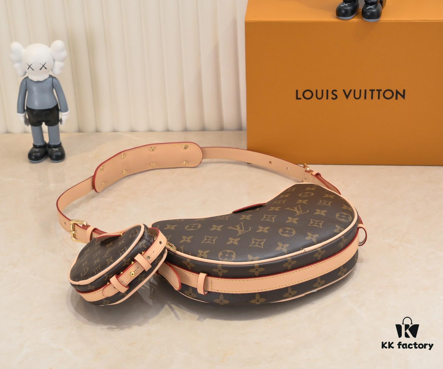 6930842a6e68136f4d9a7fd6 Upgraded Original M46856 M46828 Vintage New Lv 2024 Latest Monogram Horn Adjustable Strap Pea Bag with Pendant Mini Pouch Kidney Bag and Enlarged Design LV Monogram Croissant Bag Pea Bag