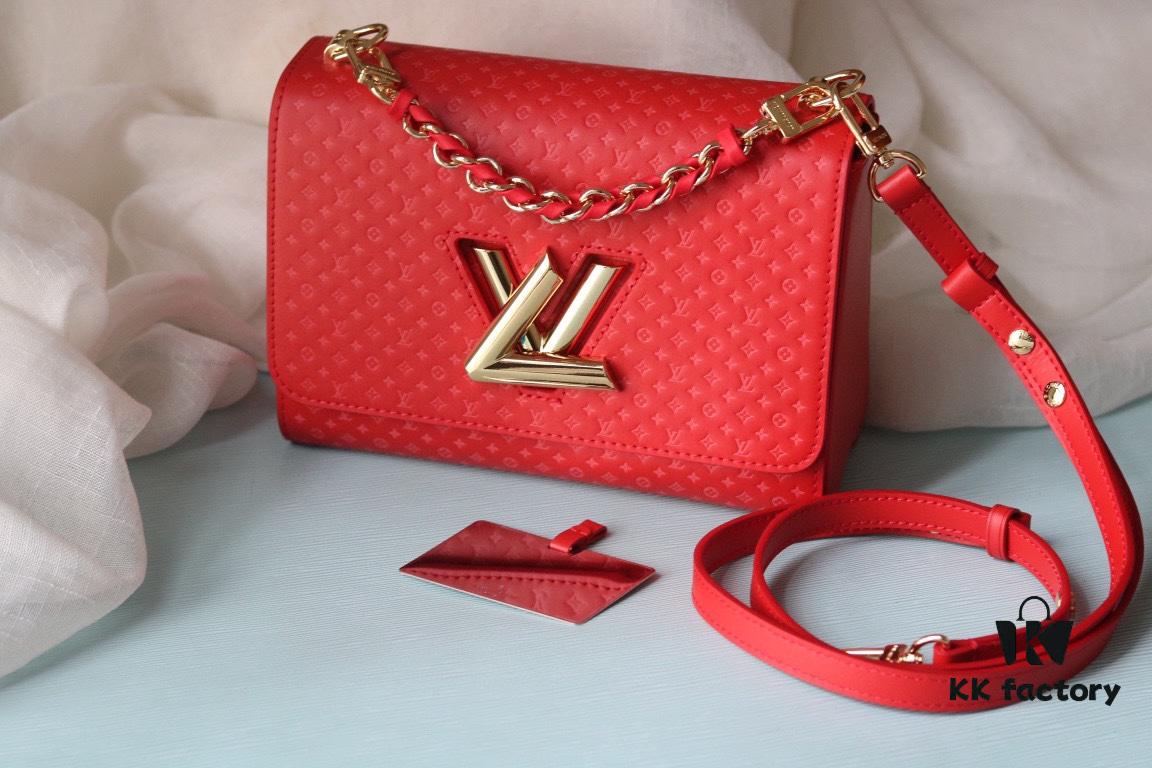 693084856e68136f4d9a80b7 LV 2023 Twist Collection Newest Style - Premium Quality Calfskin Leather Handbag with Miniature Monogram Pattern and Colorful Silk-Screened LV Logo