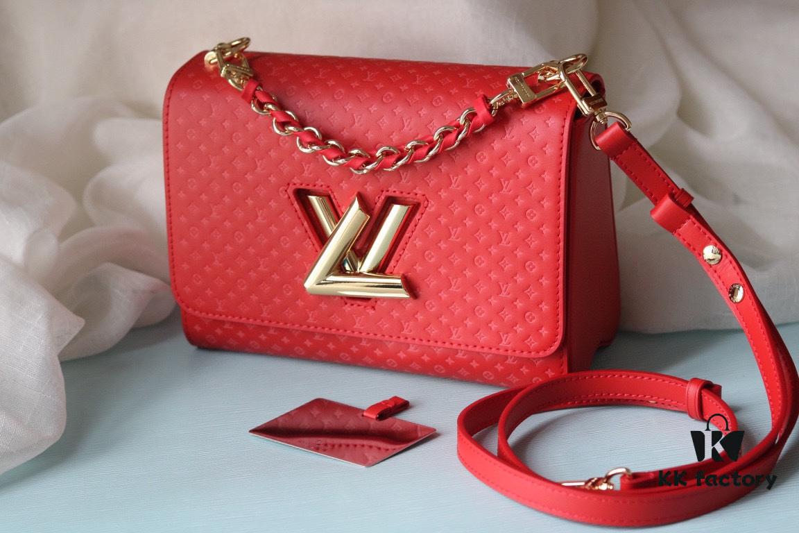 693084856e68136f4d9a80b9 LV 2023 Twist Collection Newest Style - Premium Quality Calfskin Leather Handbag with Miniature Monogram Pattern and Colorful Silk-Screened LV Logo