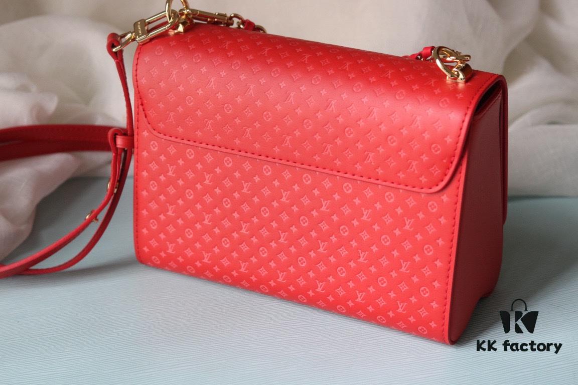 693084876e68136f4d9a80ba LV 2023 Twist Collection Newest Style - Premium Quality Calfskin Leather Handbag with Miniature Monogram Pattern and Colorful Silk-Screened LV Logo