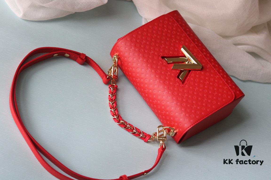 693084876e68136f4d9a80bb LV 2023 Twist Collection Newest Style - Premium Quality Calfskin Leather Handbag with Miniature Monogram Pattern and Colorful Silk-Screened LV Logo