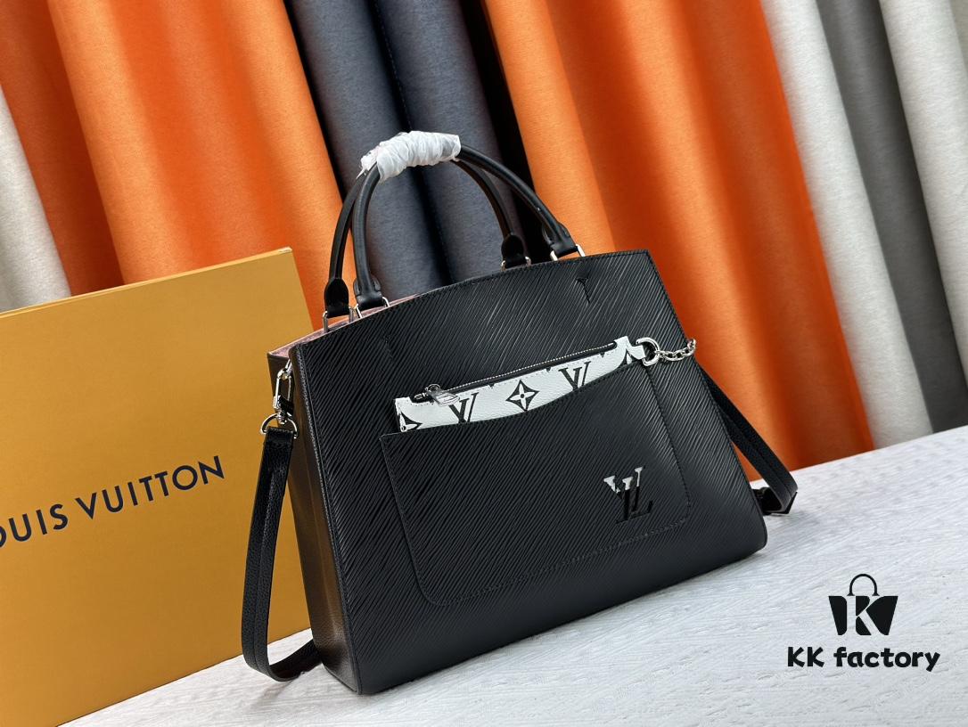 6930849f6e68136f4d9a80f8 Marelle Tote Bag in Epi Grained Leather with Detachable Features