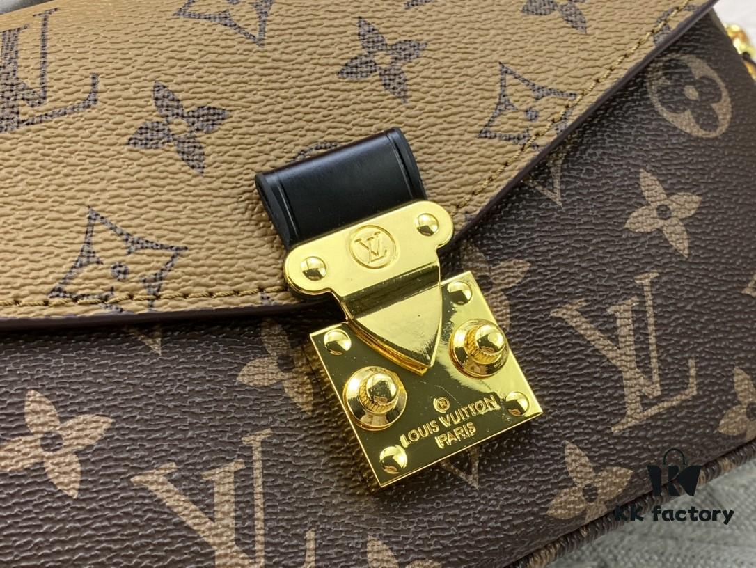 Upgraded Original Version Color-Changing Leather [Exclusive Real Photo M46279 M46595 Monogram Vernis Yellow Flower Embossed] LV East West Métis Mini Messenger Bag