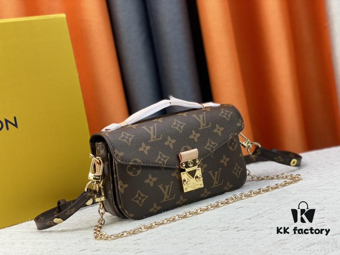Upgraded Original Version, Color-Changing Leather [Exclusive Real Photos M46279 M46595 Monogram, Yellow Flower, Embossed] LV East West Métis Small Satchel