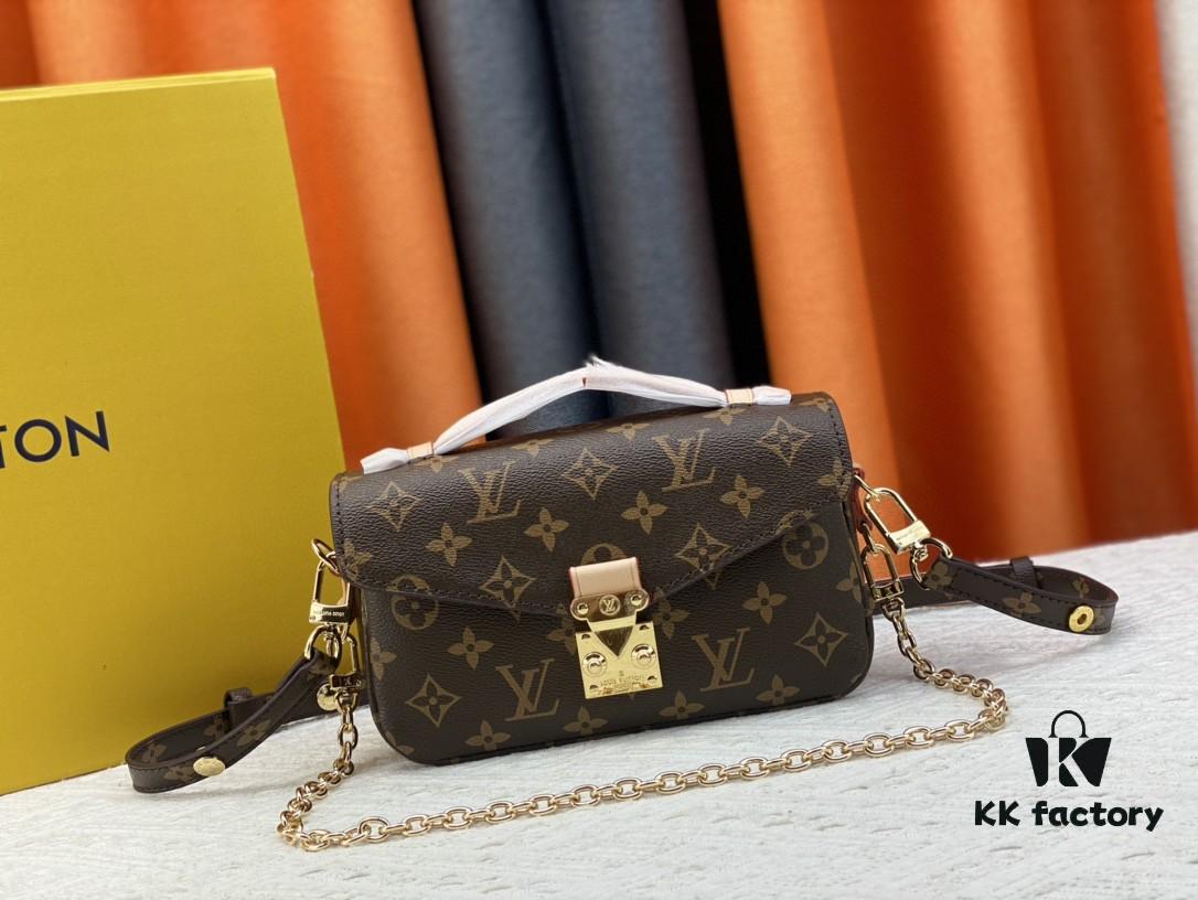 Upgraded Original Version, Color-Changing Leather [Exclusive Real Photos M46279 M46595 Monogram, Yellow Flower, Embossed] LV East West Métis Small Satchel