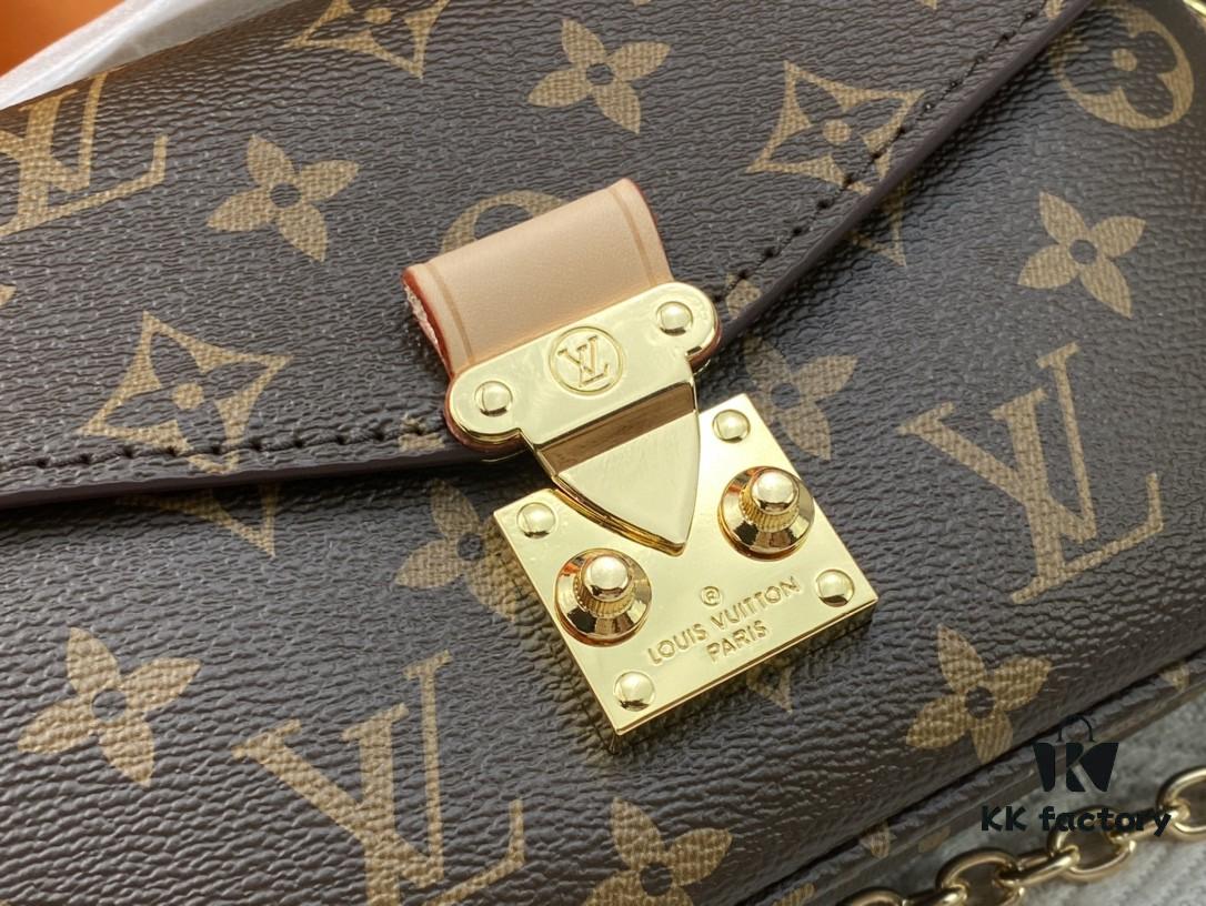 Upgraded Original Version, Color-Changing Leather [Exclusive Real Photos M46279 M46595 Monogram, Yellow Flower, Embossed] LV East West Métis Small Satchel