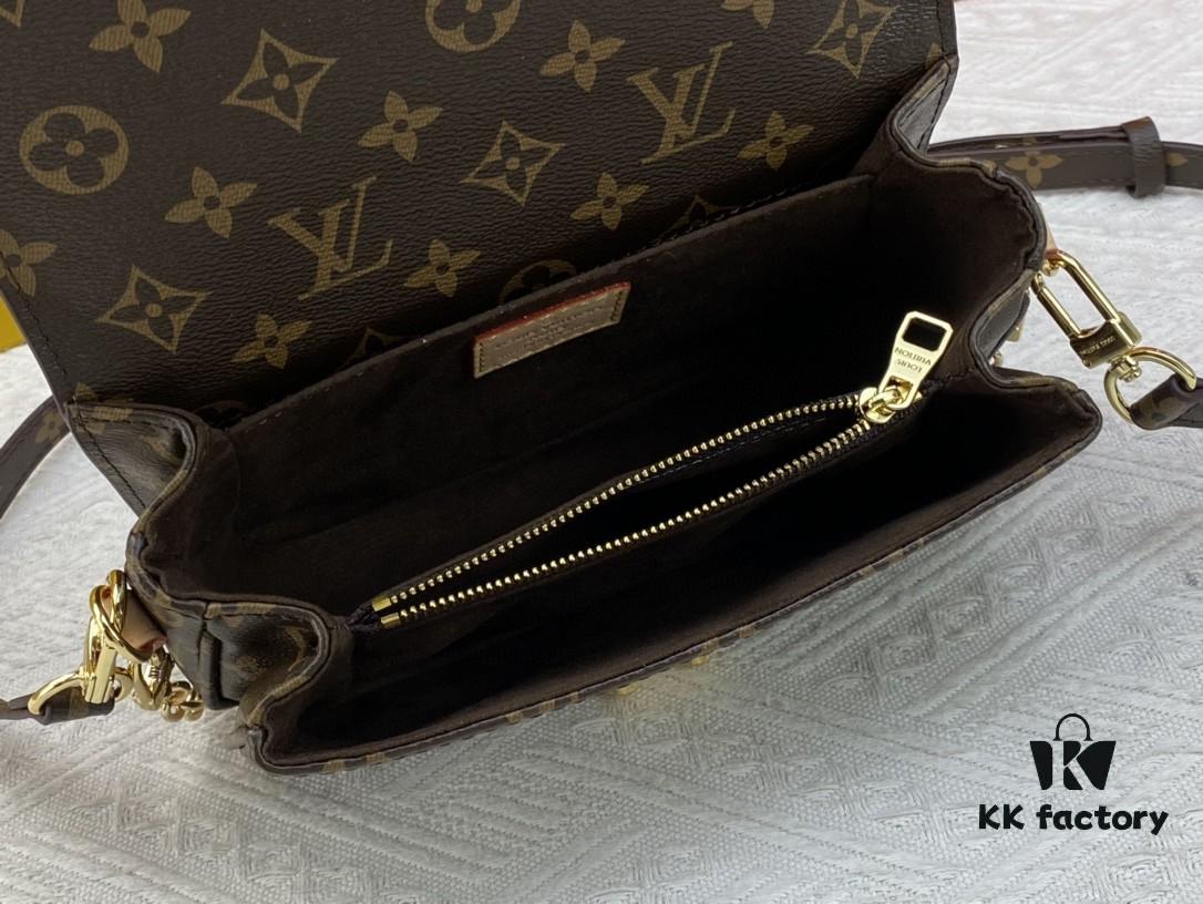 Upgraded Original Version, Color-Changing Leather [Exclusive Real Photos M46279 M46595 Monogram, Yellow Flower, Embossed] LV East West Métis Small Satchel