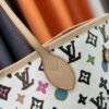 693085376e68136f4d9a822b Monogram Canvas Tote MM Bag with Pink Background and Cream Stripes