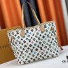 693085576e68136f4d9a826f Monogram Canvas Tote MM Bag with Pink Background and Cream Stripes