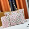 6930855a6e68136f4d9a8277 Monogram Tote MM Handbag with Monochrome Stripes and LVs on Pink Background
