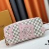 6930855b6e68136f4d9a827c Monogram Tote MM Handbag with Monochrome Stripes and LVs on Pink Background