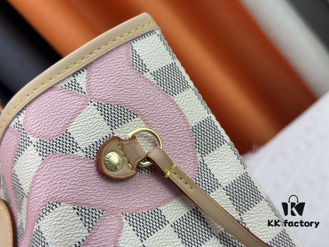 6930855c6e68136f4d9a827e Monogram Tote MM Handbag with Monochrome Stripes and LVs on Pink Background