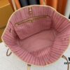693085646e68136f4d9a8290 Monogram Tote MM Handbag with Monochrome Stripes and LVs on Pink Background